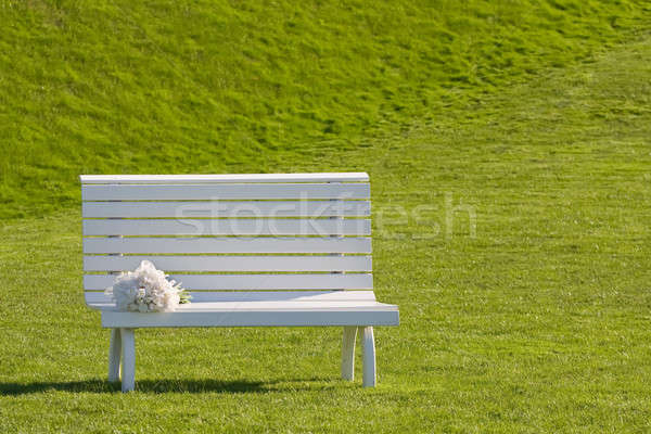 Stock photo: white bench