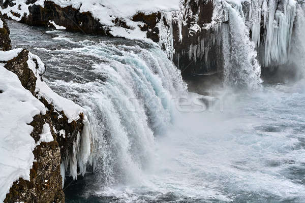 [[stock_photo]]: Paysage · cascade · Nice · faible · congelés · Islande