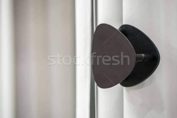Glass door with black handle in luminous interior Stock photo © bezikus