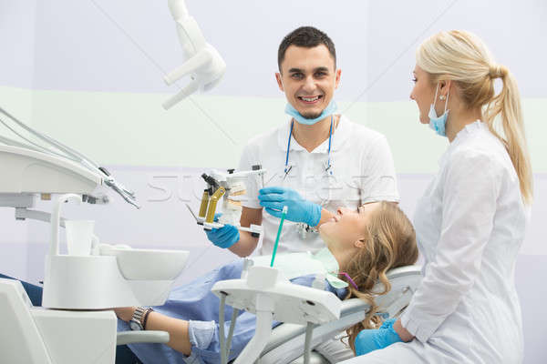 Girl in dentistry Stock photo © bezikus
