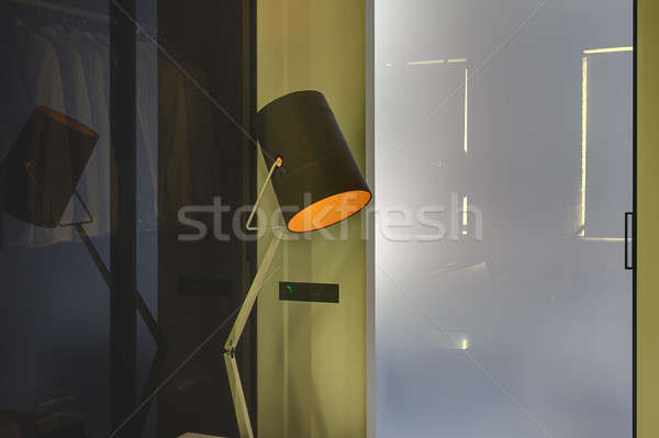 Stockfoto: Interieur · moderne · stijl · ontwerp · lamp · licht · glazig