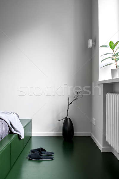 Bedroom in modern style with white walls Stock photo © bezikus