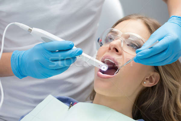 Stock photo: Girl in dentistry