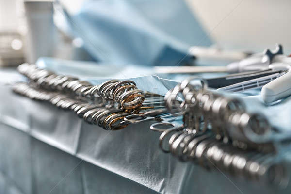Surgical forceps on table Stock photo © bezikus