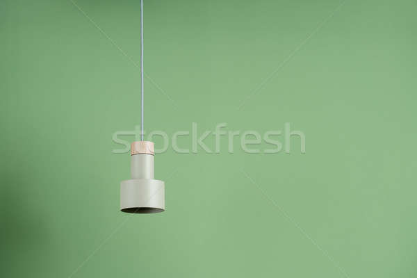 Akasztás fém bézs lámpa fából készült trendi Stock fotó © bezikus