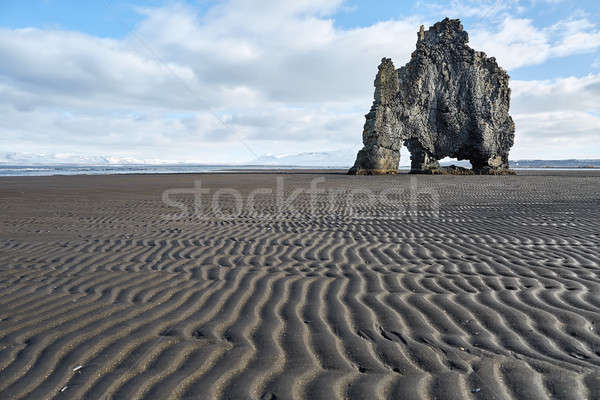 Bazalt formacja kamień ciemne wulkaniczny piasku Zdjęcia stock © bezikus