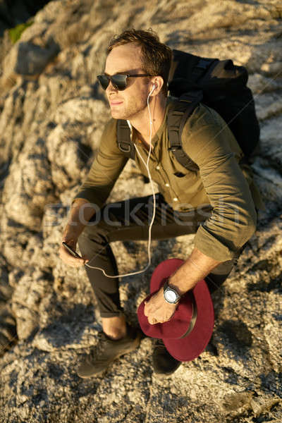 Traveler relaxing outdoors Stock photo © bezikus