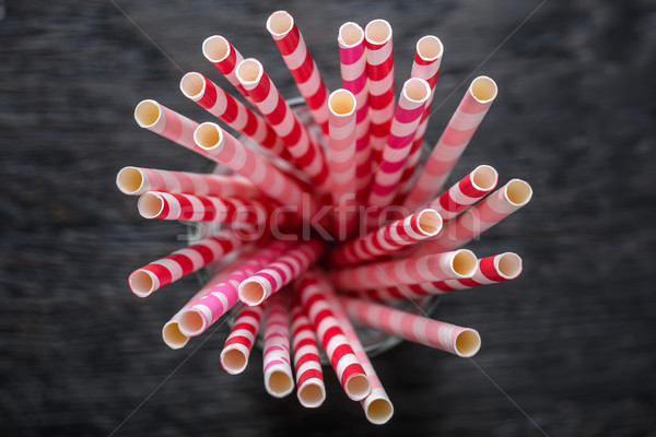 A rayas rojo rosa pie vidrio Blur Foto stock © bezikus