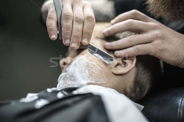 Funny shaving of little boy Stock photo © bezikus