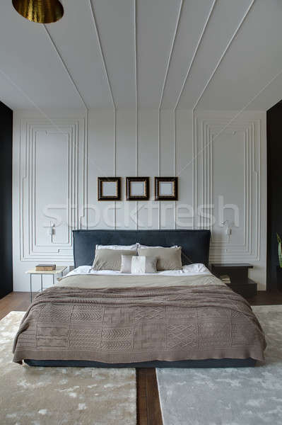 Schlafzimmer modernen Stil zeitgenössischen weiß Wände Stock foto © bezikus