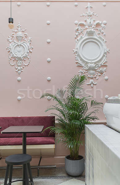 Foto stock: Servicio · estuco · restaurante · blanco · rosa · pared