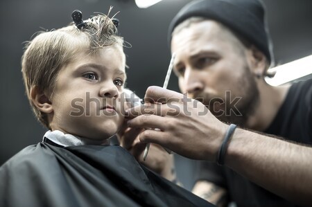 Little boy in barbershop Stock photo © bezikus