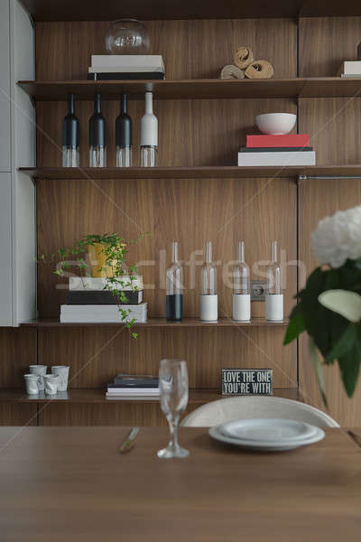 Wall with shelves Stock photo © bezikus