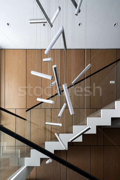 Interior estilo moderno moderno luz paredes escada Foto stock © bezikus