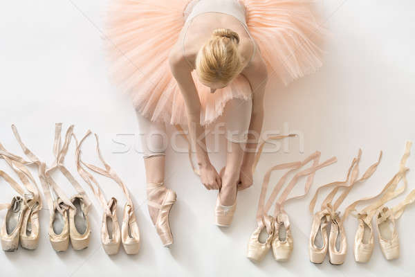 Blonde ballerina in studio Stock photo © bezikus