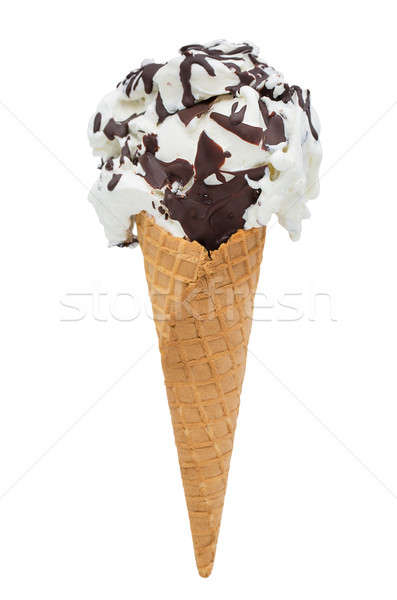 ice cream with chocolate topping Stock photo © bezikus