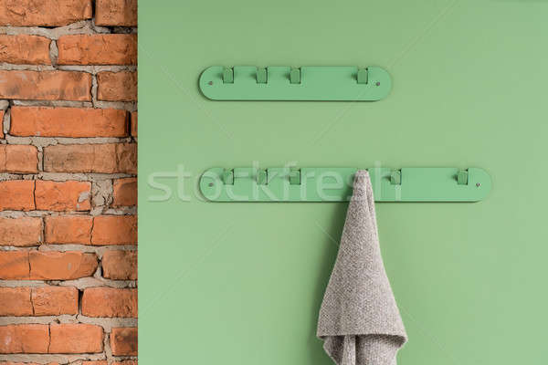 Metaal groene sjaal grijs opknoping metalen Stockfoto © bezikus