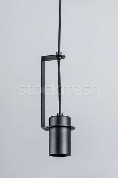 ストックフォト: 絞首刑 · 金属 · 黒 · ランプ · トレンディー · メタリック