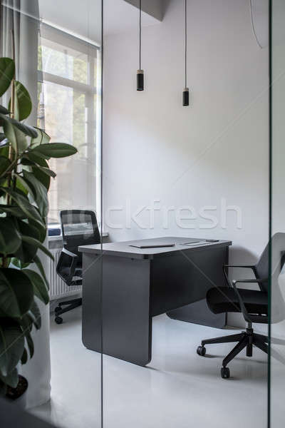 Stylish office in loft style with gray walls Stock photo © bezikus