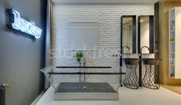 Bathroom in loft style Stock photo © bezikus