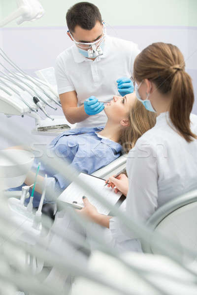 Girl in dentistry Stock photo © bezikus