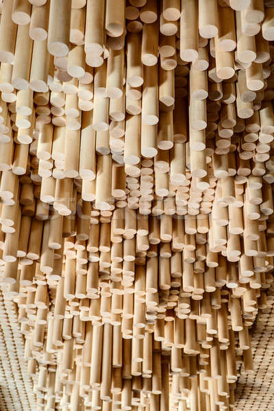 Rows of wooden rounded shanks Stock photo © bezikus