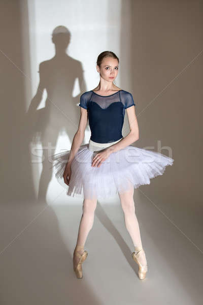 Full growth portrait of the graceful ballerina in a studio  Stock photo © bezikus