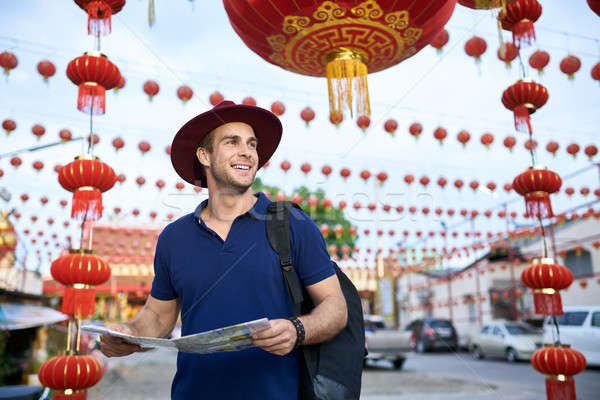 Stock photo: Traveler on city street