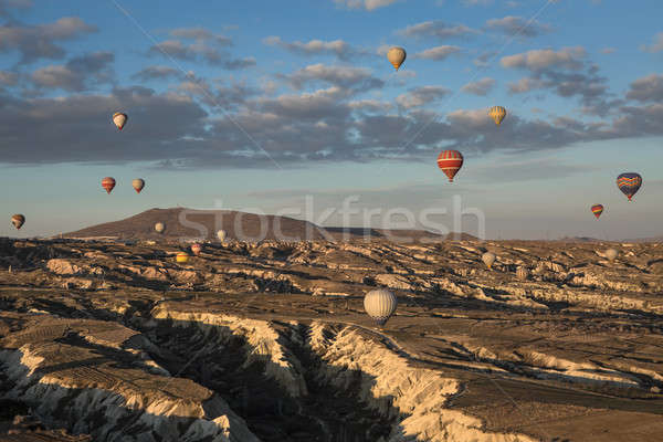 Air balloons above the valley Stock photo © bezikus