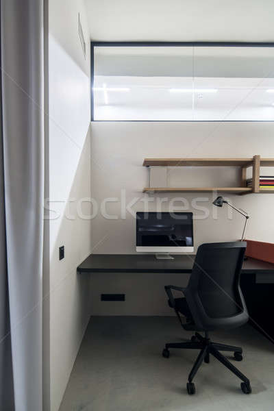 [[stock_photo]]: élégant · bureau · confortable · travail · gris · murs