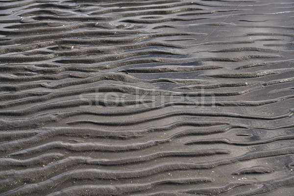 Stock photo: Wet volcanic sand