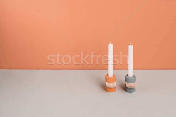 Kleurrijk houten onderdelen metalen oranje grijs Stockfoto © bezikus