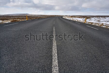 Pays asphalte route orange bord de la route brun Photo stock © bezikus