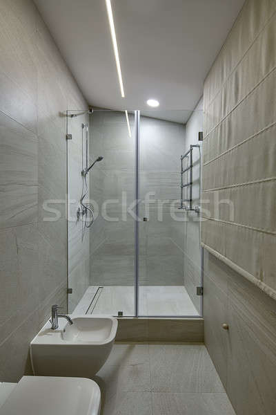 [[stock_photo]]: Modernes · douche · chambre · cabine · verre · porte