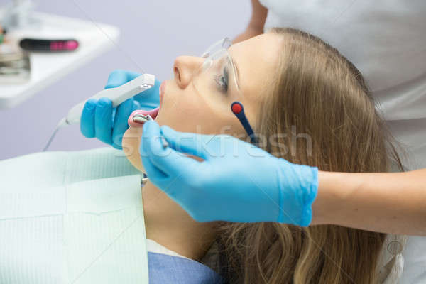 Girl in dentistry Stock photo © bezikus