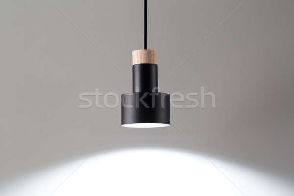 Hanging luminous black lamp Stock photo © bezikus