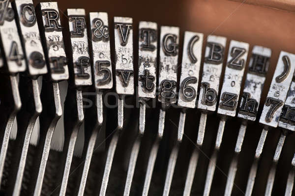 Retro typewriter in studio. Macro close up. Stock photo © bezikus