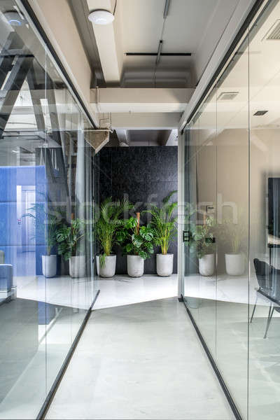 Stylish interior in loft style with luminous lamps Stock photo © bezikus