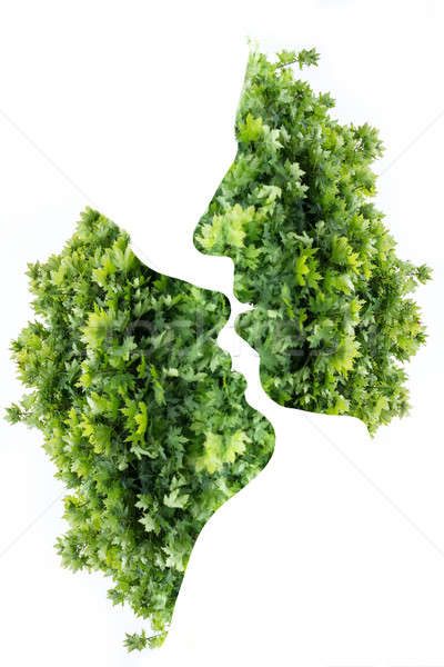 Couple portrait with the effect of multiple exposure Stock photo © bezikus