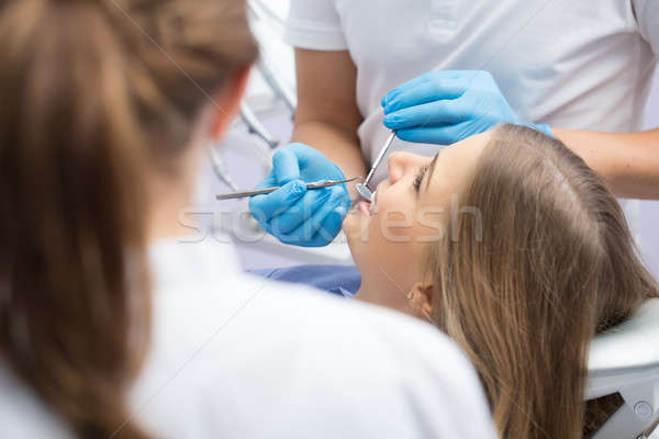 Girl in dentistry Stock photo © bezikus