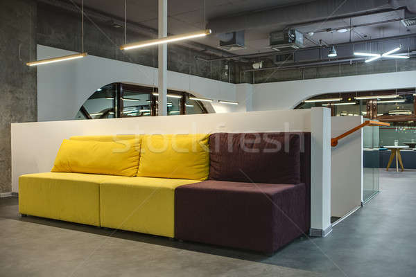 Mehrfarbig Sofa Innenraum Kissen weiß niedrig Stock foto © bezikus