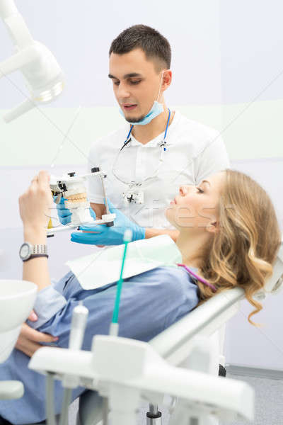 Dentist and patient Stock photo © bezikus