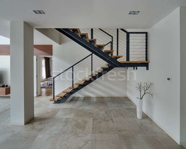 Sali schodów świetle ściany płytek piętrze Zdjęcia stock © bezikus