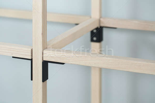 Wooden construct with metal parts Stock photo © bezikus
