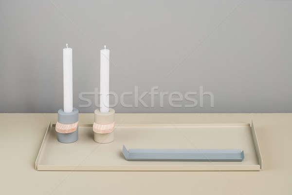 Metaal verschillend maat beige grijs metalen Stockfoto © bezikus