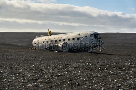 Stock photo: Plane wreckage in Iceland