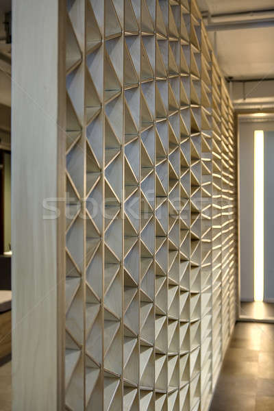 Ornamental light wooden partition Stock photo © bezikus