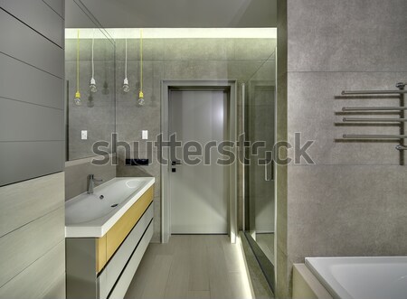 Salle de bain style moderne élégant tuiles murs étage [[stock_photo]] © bezikus