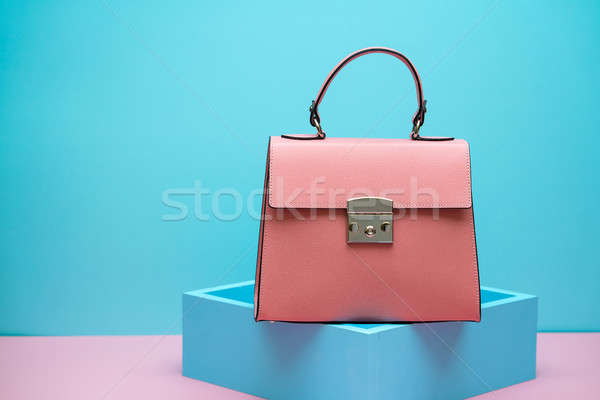Femenino cuero bolsa de coral azul decorativo Foto stock © bezikus