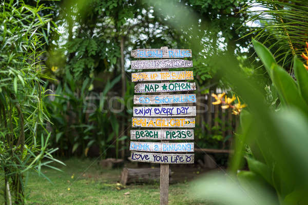 Colorful wooden signboard  Stock photo © bezikus